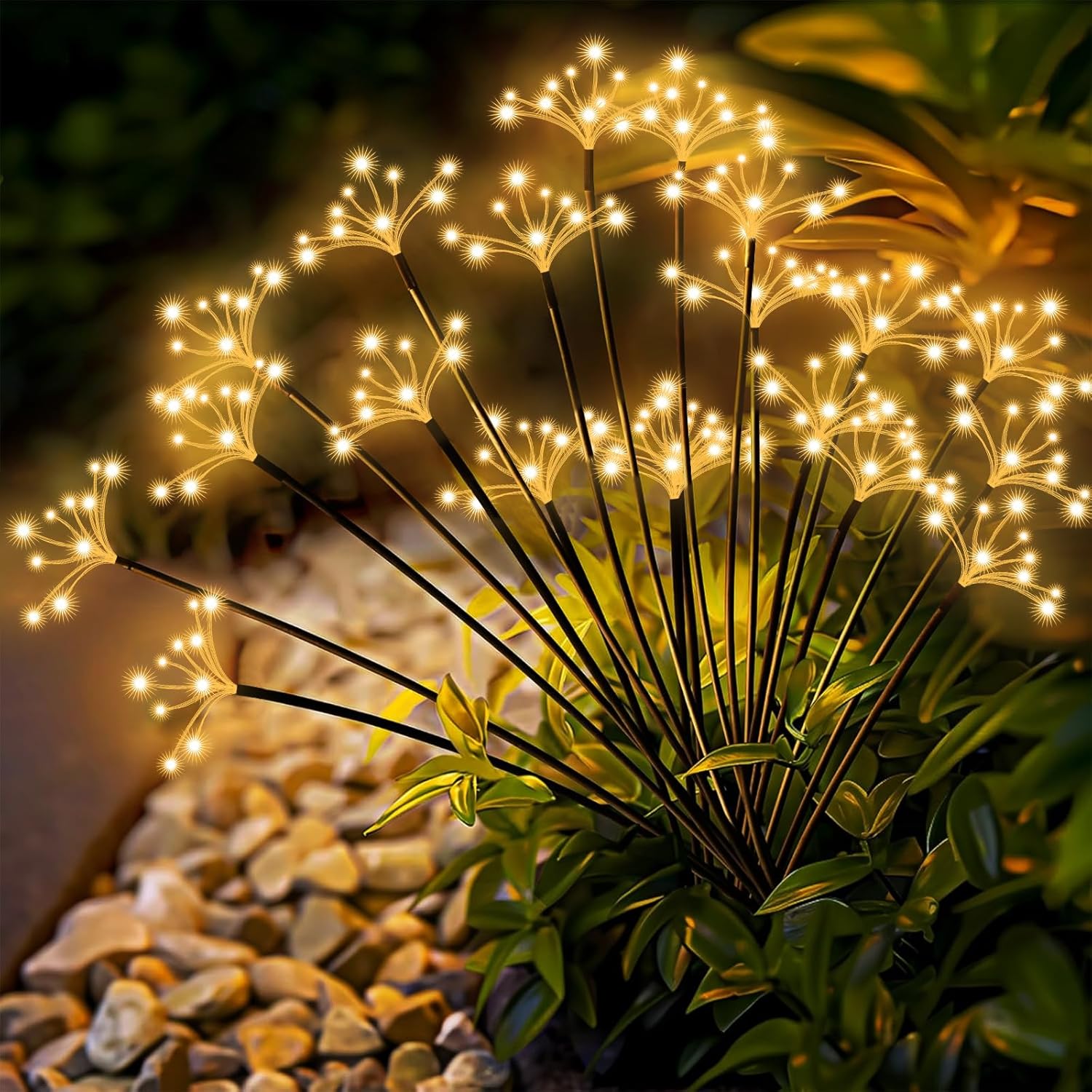 Solar Garden Lights 6 Pack Waterproof Swaying Starburst Design