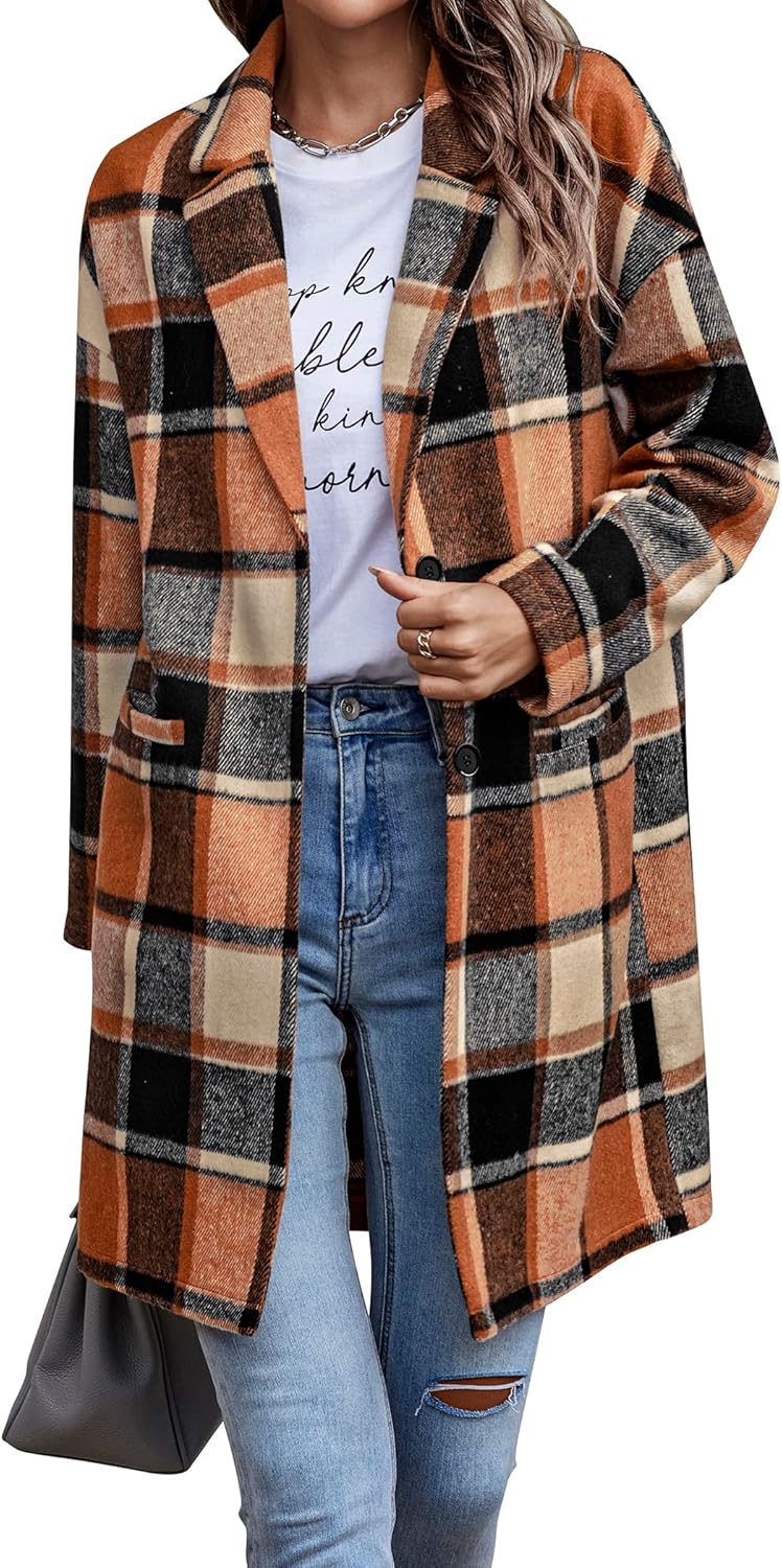 PRETTYGARDEN Women Plaid Shacket Jacket for Trendy Winter Style