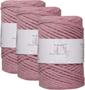 3mm Single Strand Macrame Cord 3 Skeins - 300 ft Dusty Rose