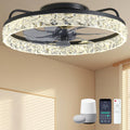Smart Ceiling Fans with Lights Remote - 20in WiFi Alexa Flush Mount