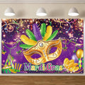 Mardi Gras Mask Backdrop 10x8ft Carnival Photography Backdrop - Lively