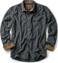 CQR Men's All Cotton Flannel Shirt - Warm Casual Plaid Layer