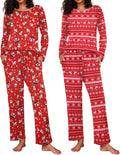 Women's 2 Pack Pajama Set with Pockets - Soft Long Sleeve S-XXL