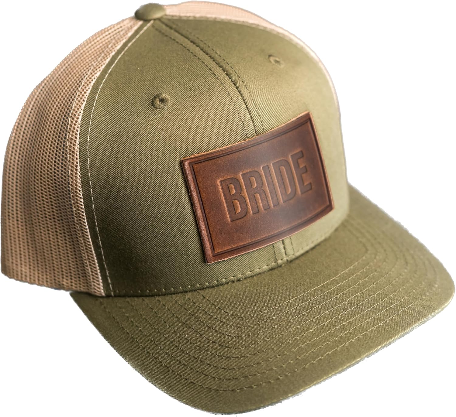 Bride and Groom Leather Patch Trucker Style Hats for Weddings