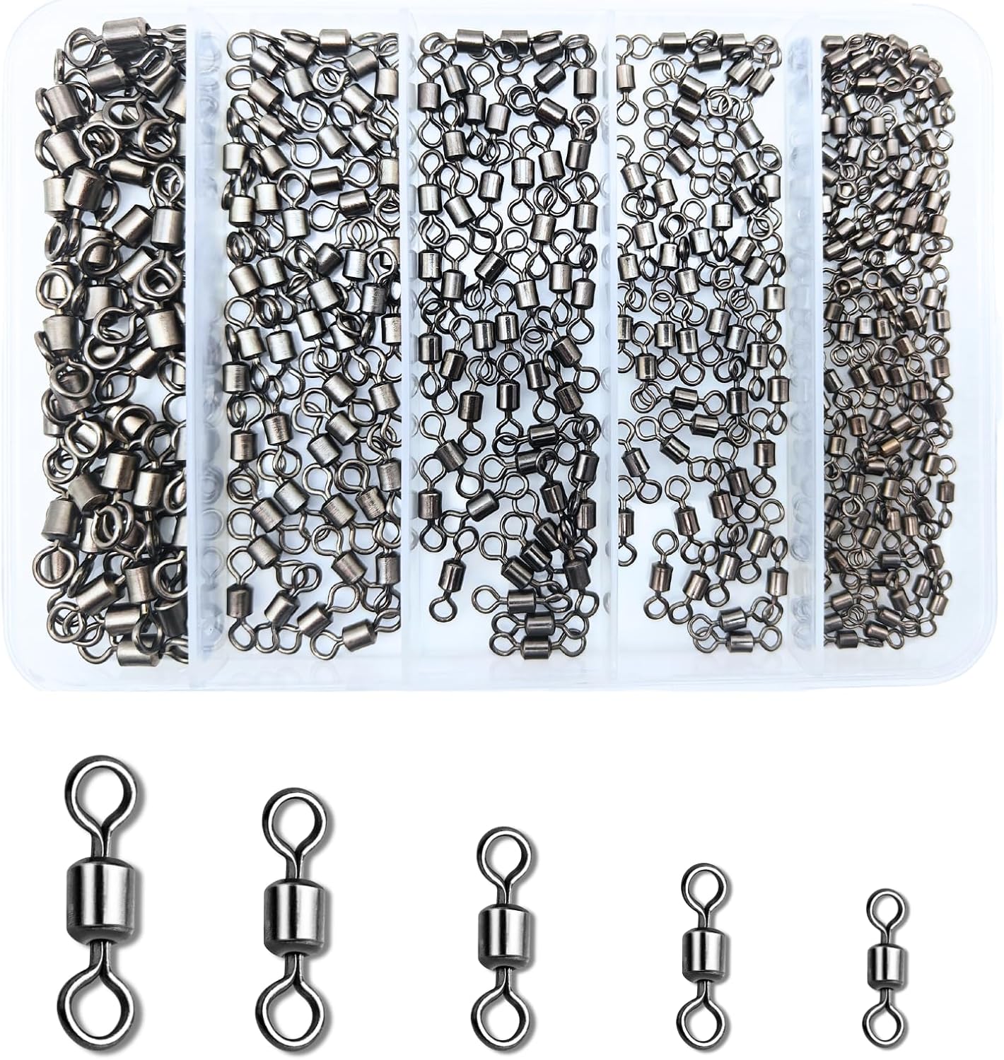 ELLYCIO 300pcs Stainless Fishing Swivels - Ultimate Tackle for Saltwater & Freshwater!
