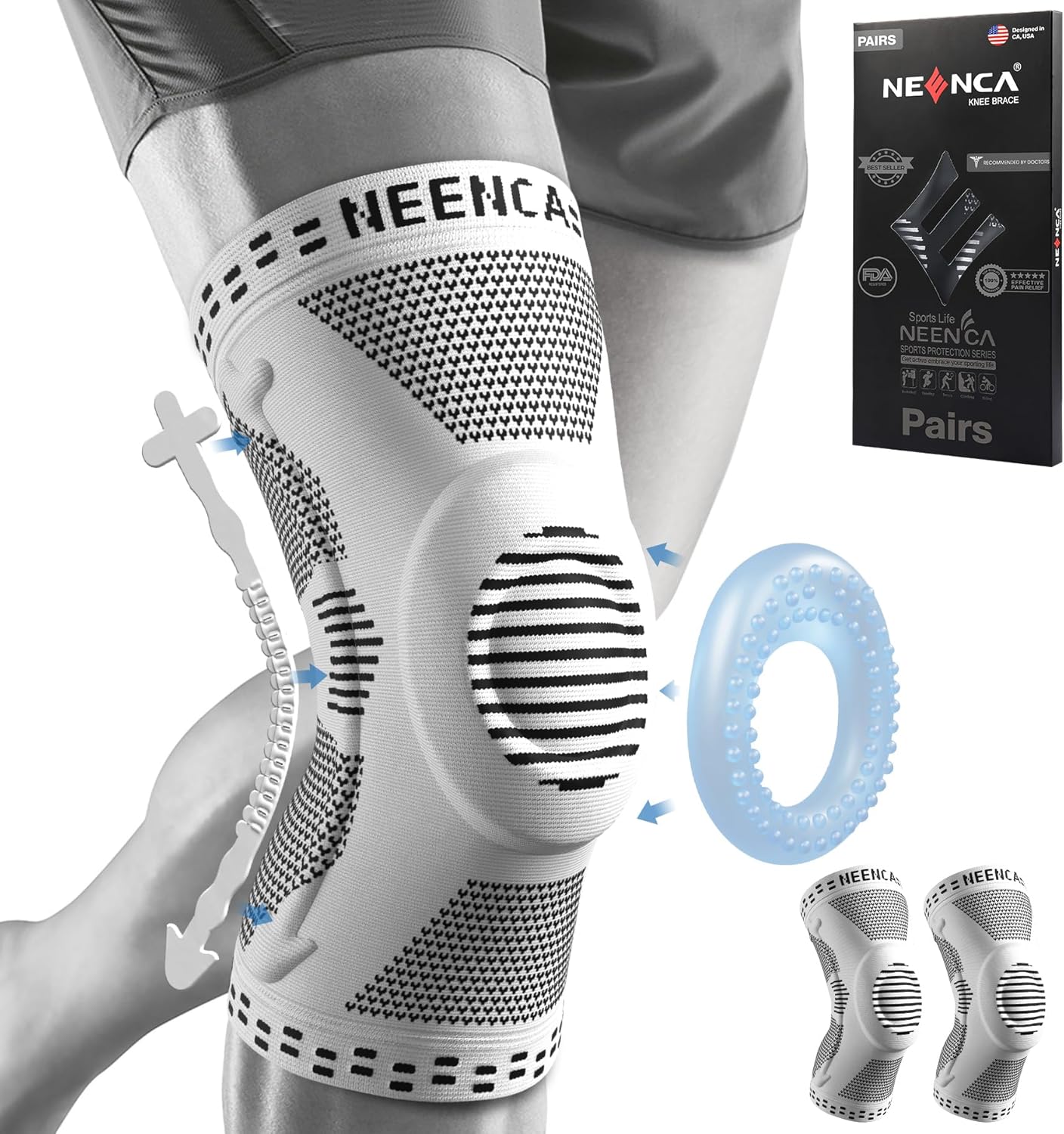 NEENCA Knee Braces for Pain Relief and Sports Protection