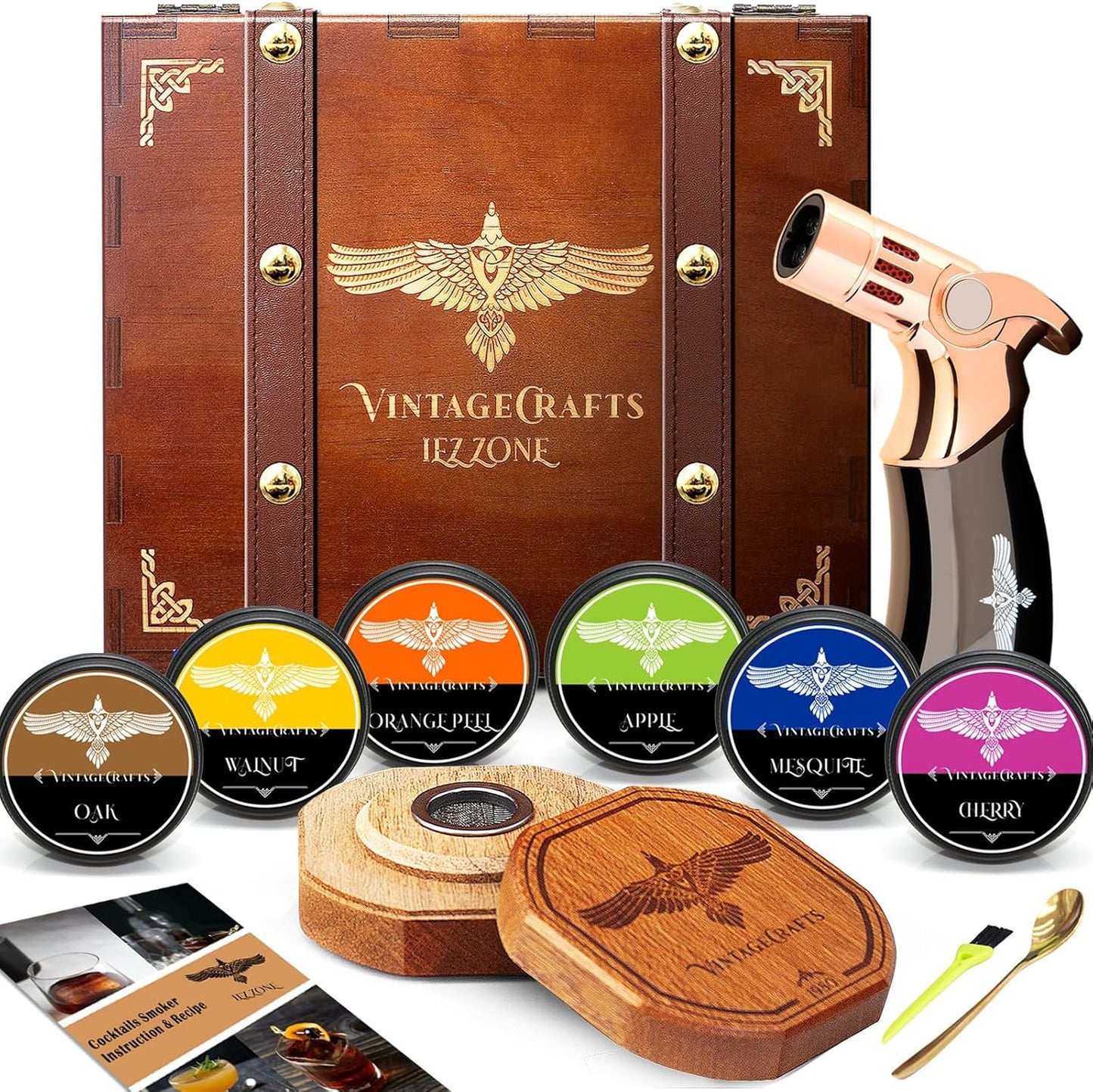 Cocktail Smoker Kit with Torch for Whiskey and Bourbon Lovers