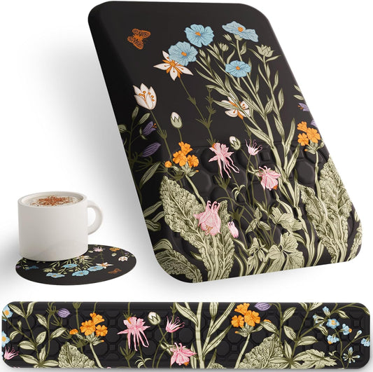 Ospelelf Ergonomic Wrist Rest Combo - Comfort Blooms!