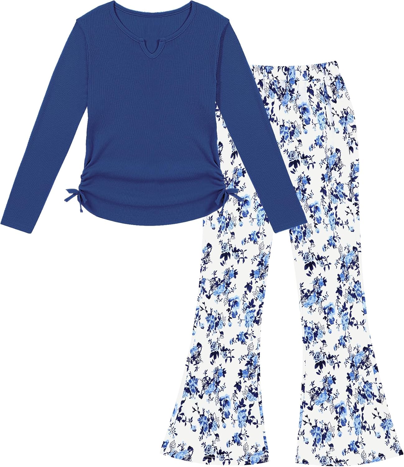 Crazyme Girls Clothes Long Sleeve T-Shirt and Bell Bottom Pants