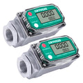 2 PCS 1 Inch Digital Turbine Fuel Flow Meter for Accurate Readings