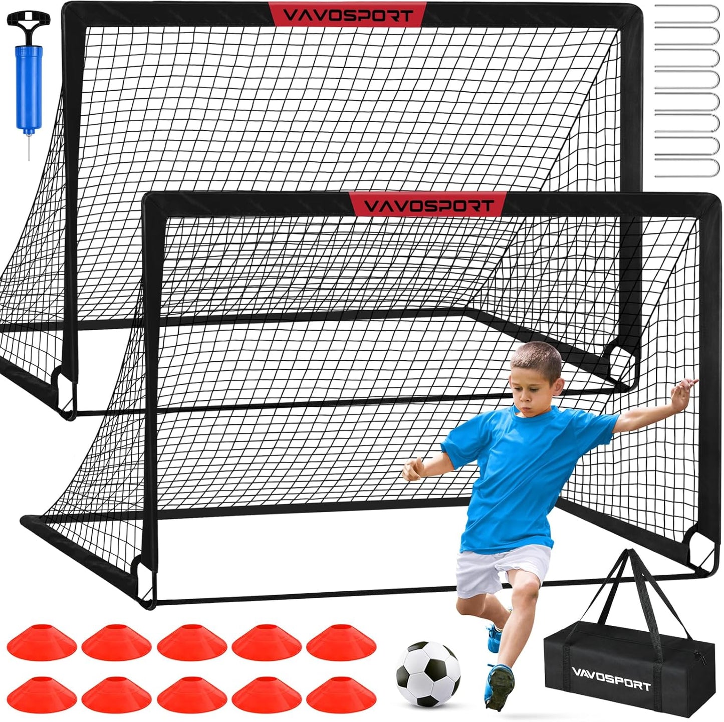 Complete Soccer Goal Set for Kids - Portable 6ftx4ft Backyard Fun