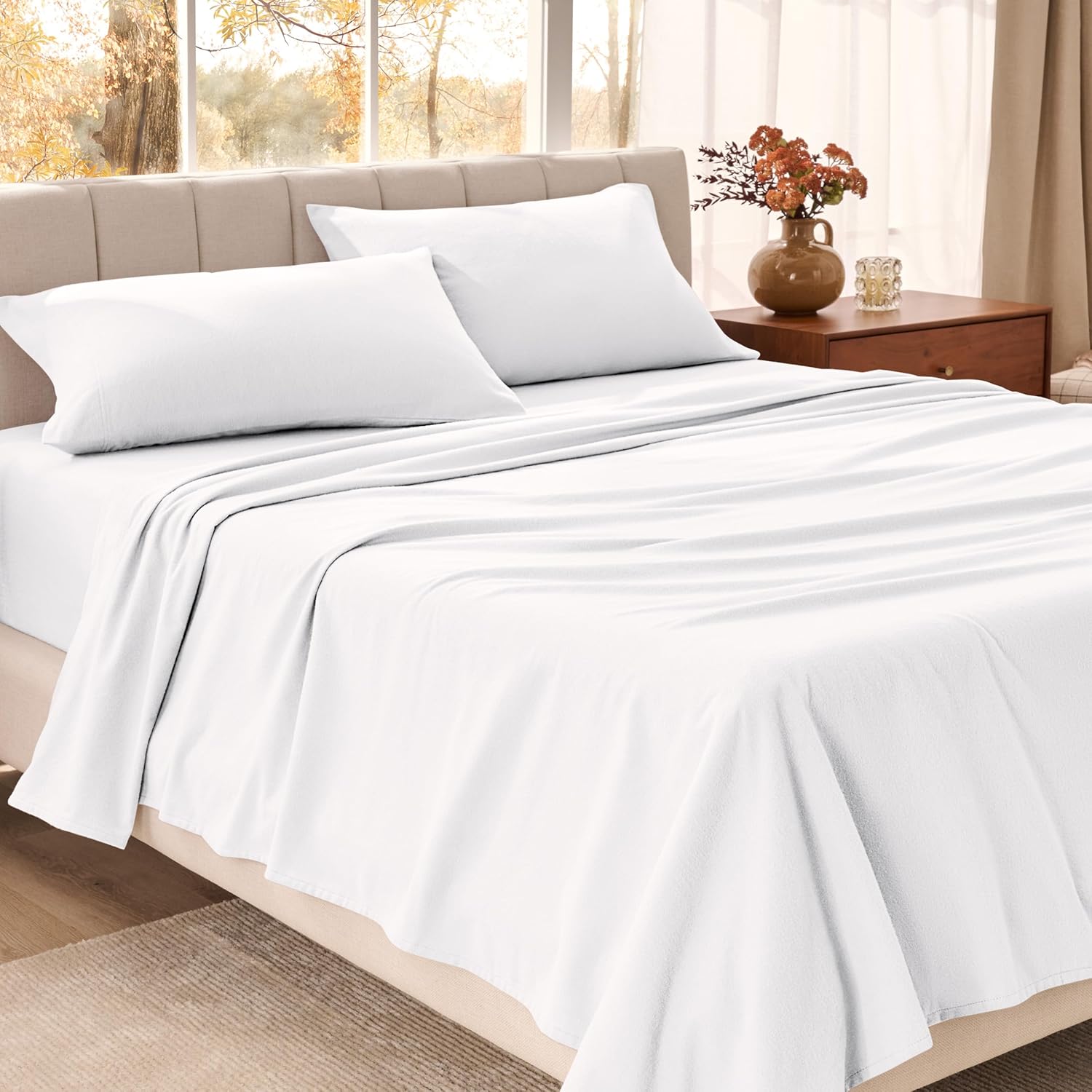 Bare Home Organic Cotton Flannel Sheet Set for Cozy Comfort
