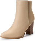 Women's Ankle Boots Chunky Block Heel Booties - Sleek Pointed Toe