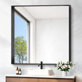Black Bathroom Mirror 42x42 in Rectangular Framed Mirror - Large