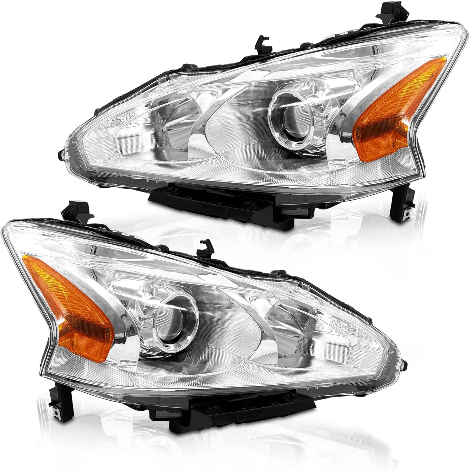 Headlight Assembly for 2013 2014 2015 Nissan Altima - Chrome Housing