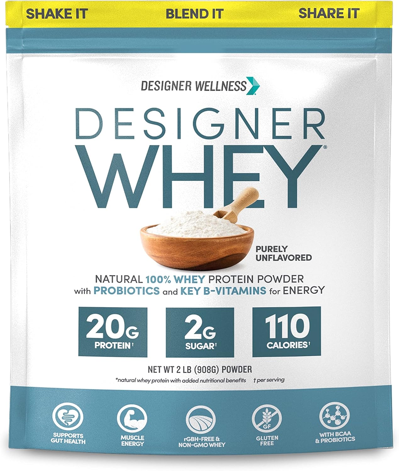 Natural Whey Protein Powder with Probiotics and Fiber Benefits