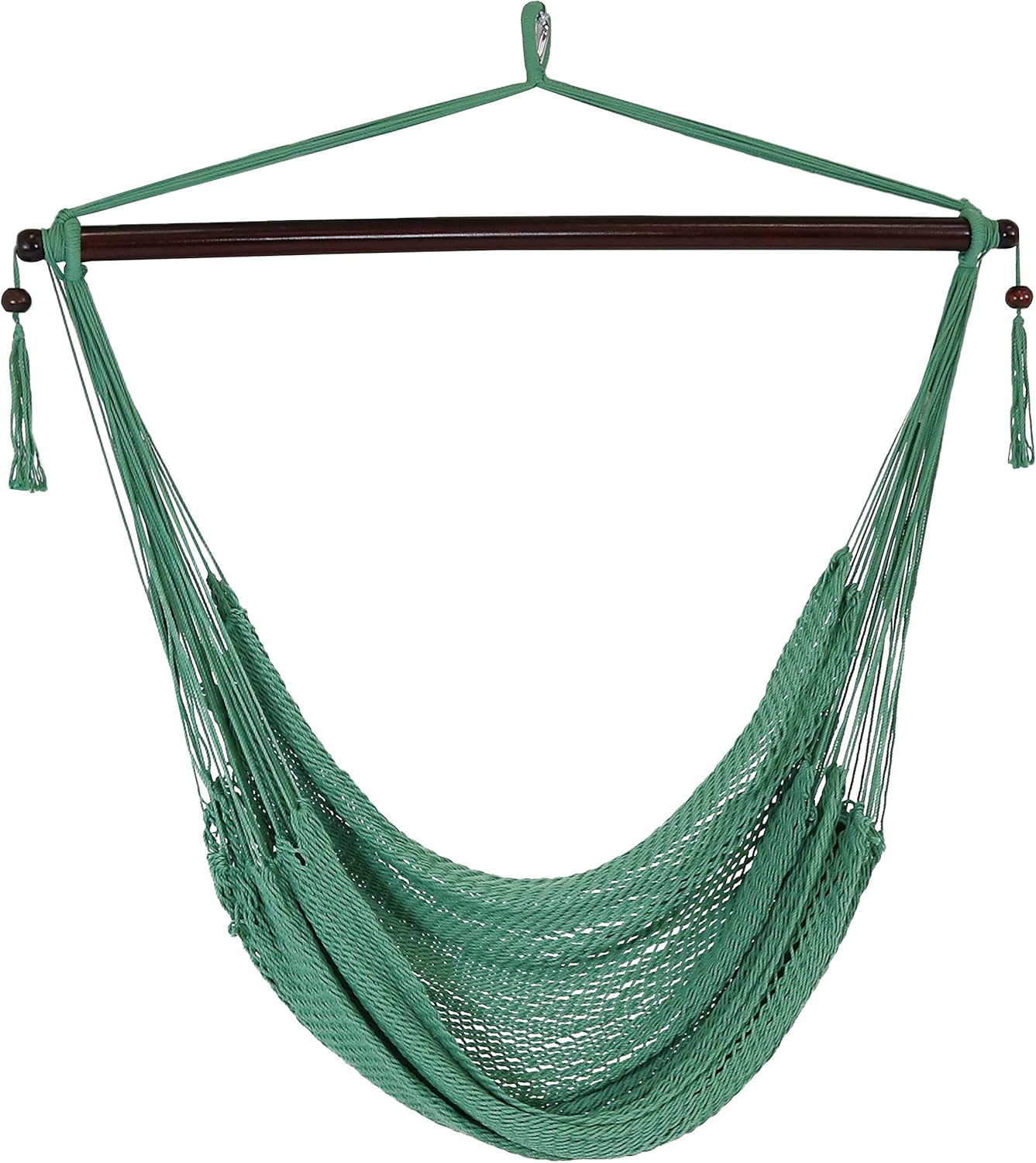 Sunnydaze XL Caribbean Hammock Chair - 300lb Capacity - Green