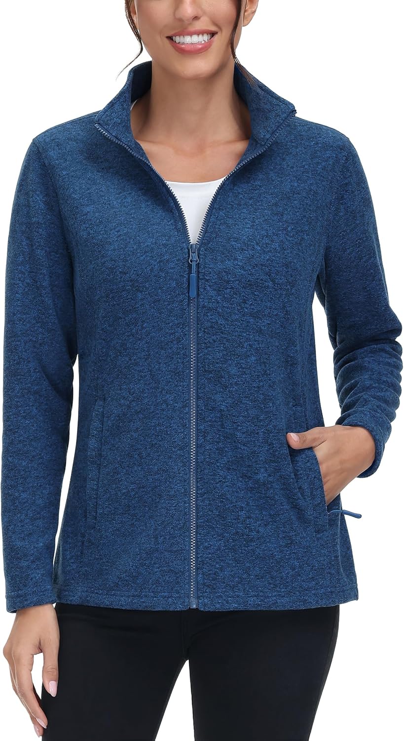 TACVASEN Women's Full Zip Fleece Jacket for Winter Warmth