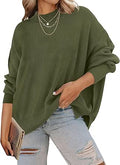Oversized Ribbed Knit Sweater for Women by ZESICA for Autumn Style