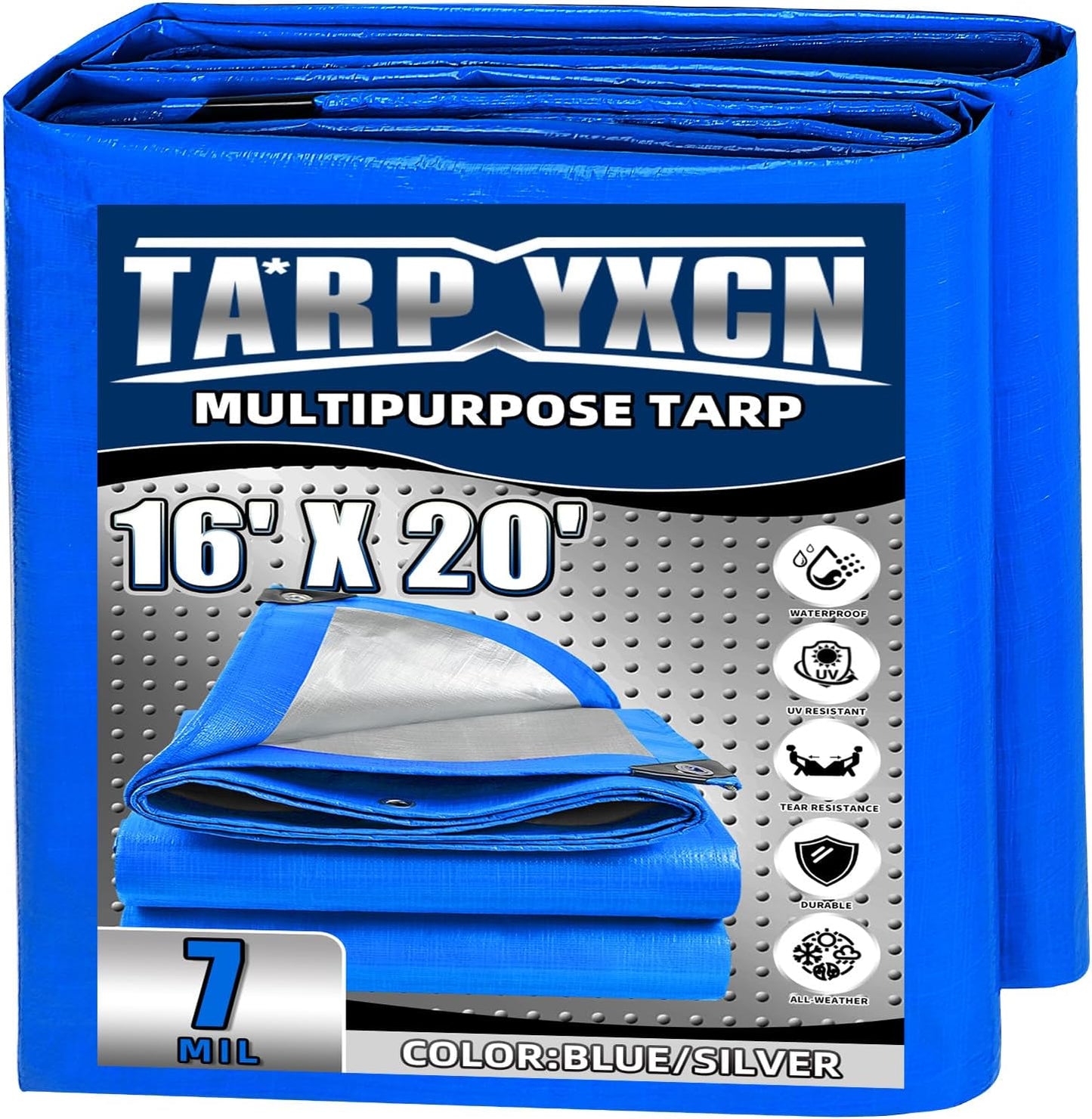 Durable 16x20 Feet Waterproof Poly Tarps for All Weather Use