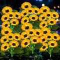 6 Pack Solar Sunflower Garden Lights - 36 LED Sunflowers for Yard