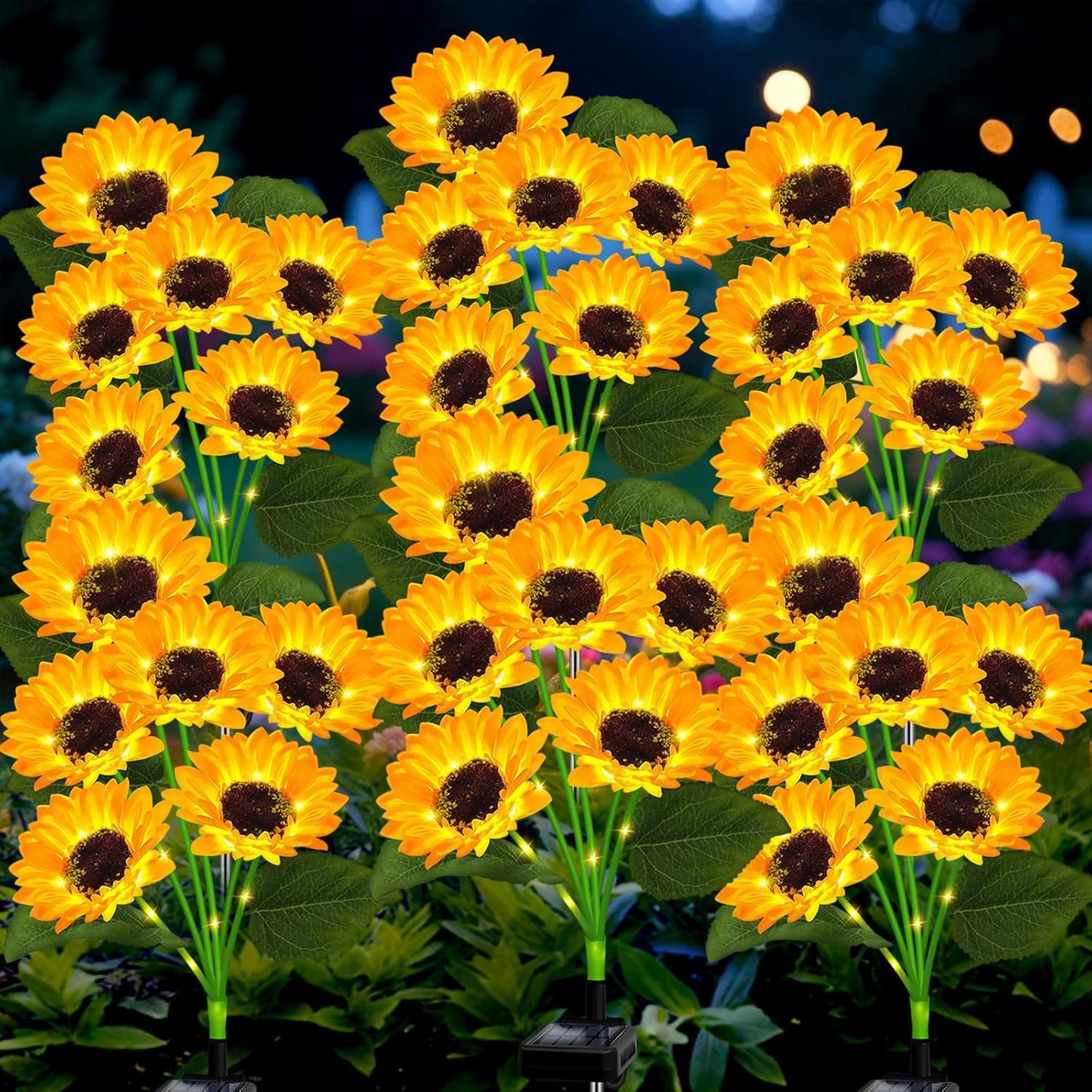 6 Pack Solar Sunflower Garden Lights for Outdoor Decor