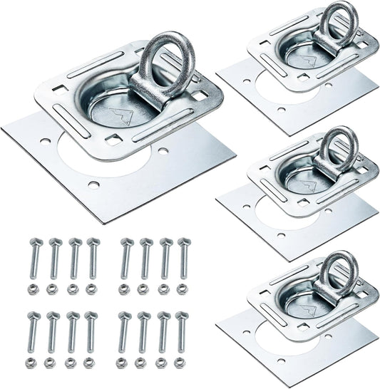 Lonffery 4 Pack Recessed D-Ring Tie Down Anchors for Heavy Loads
