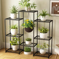 Metal Plant Stand Indoor Outdoor Tiered Shelf for 8 Potted Plants