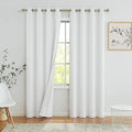 White Solid Full Blackout Window Curtains 50 in x 95 in - Heavy Linen
