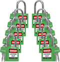 TRADESAFE Lockout Tagout Locks Set - 10 Green Keyed Alike Padlocks