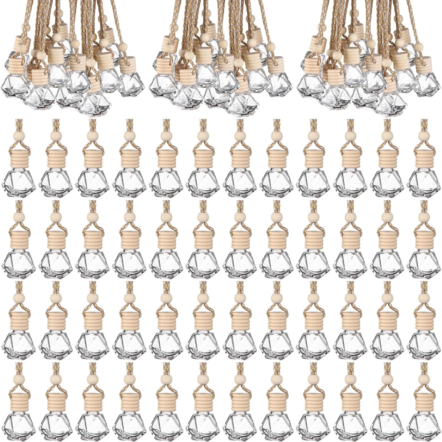 210pcs Clear Glass Car Air Freshener Diffuser Set