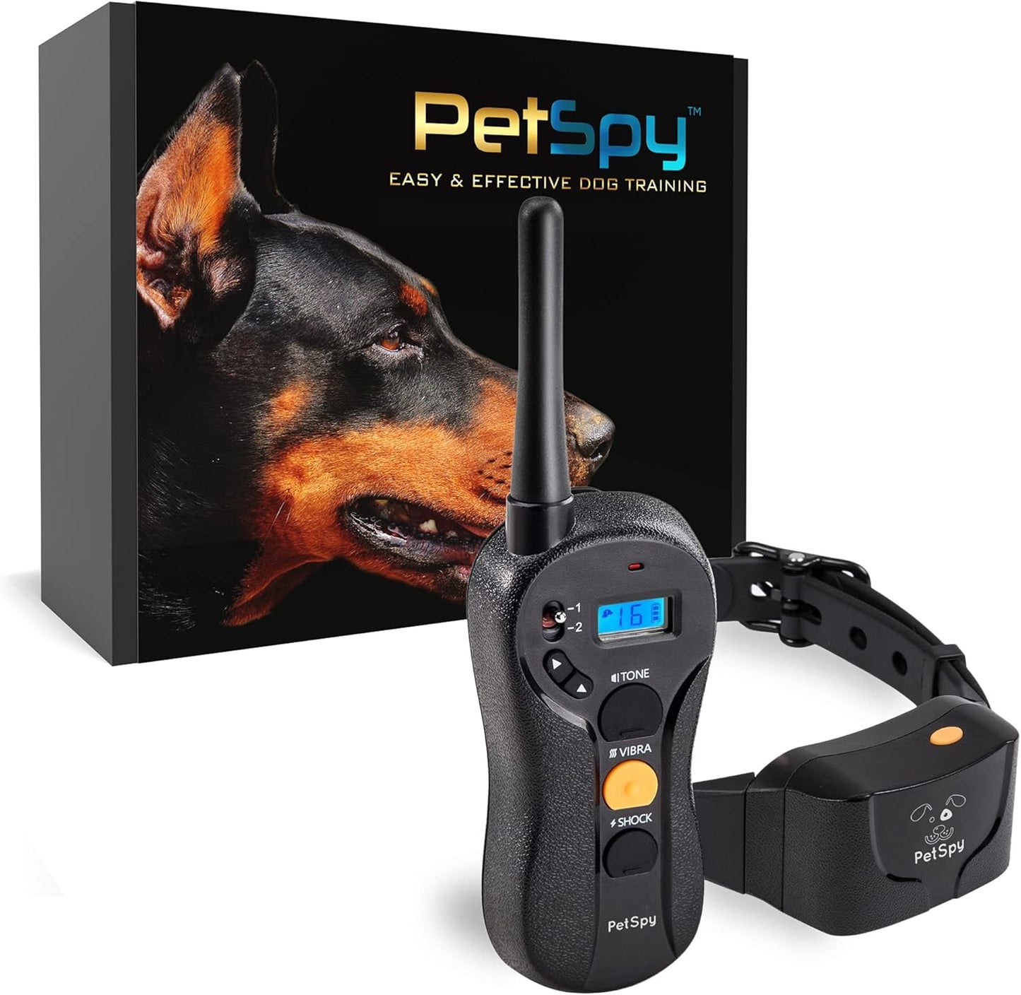 PetSpy Shock Collar for Dogs - Waterproof Remote Training Collar