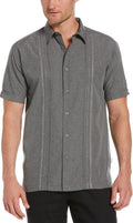 Embroidered Chambray Short Sleeve Casual Shirt Classic Fit Cubavera