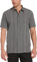 Men's Chambray Pintuck Short Sleeve Button-Down Shirt - Small