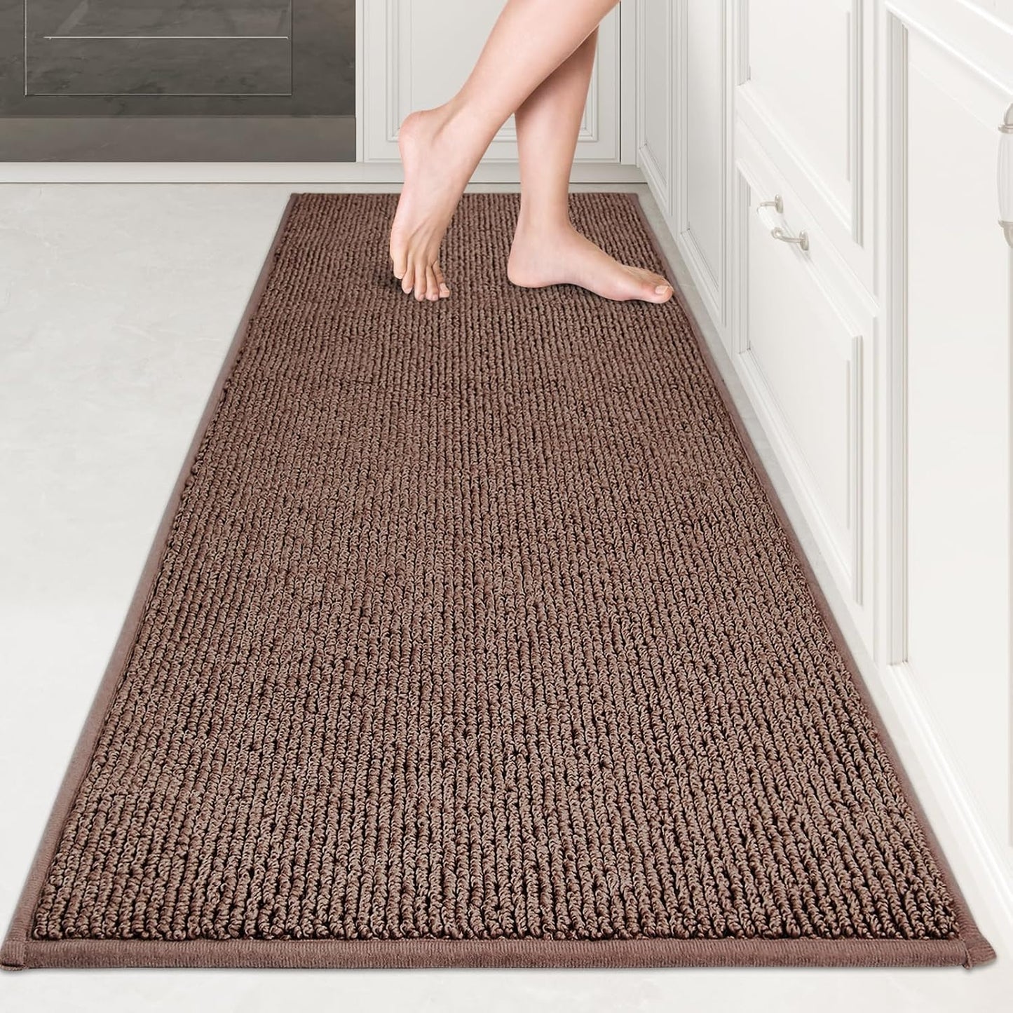 Machine Washable Kitchen Runner Rug for Hallway and Laundry