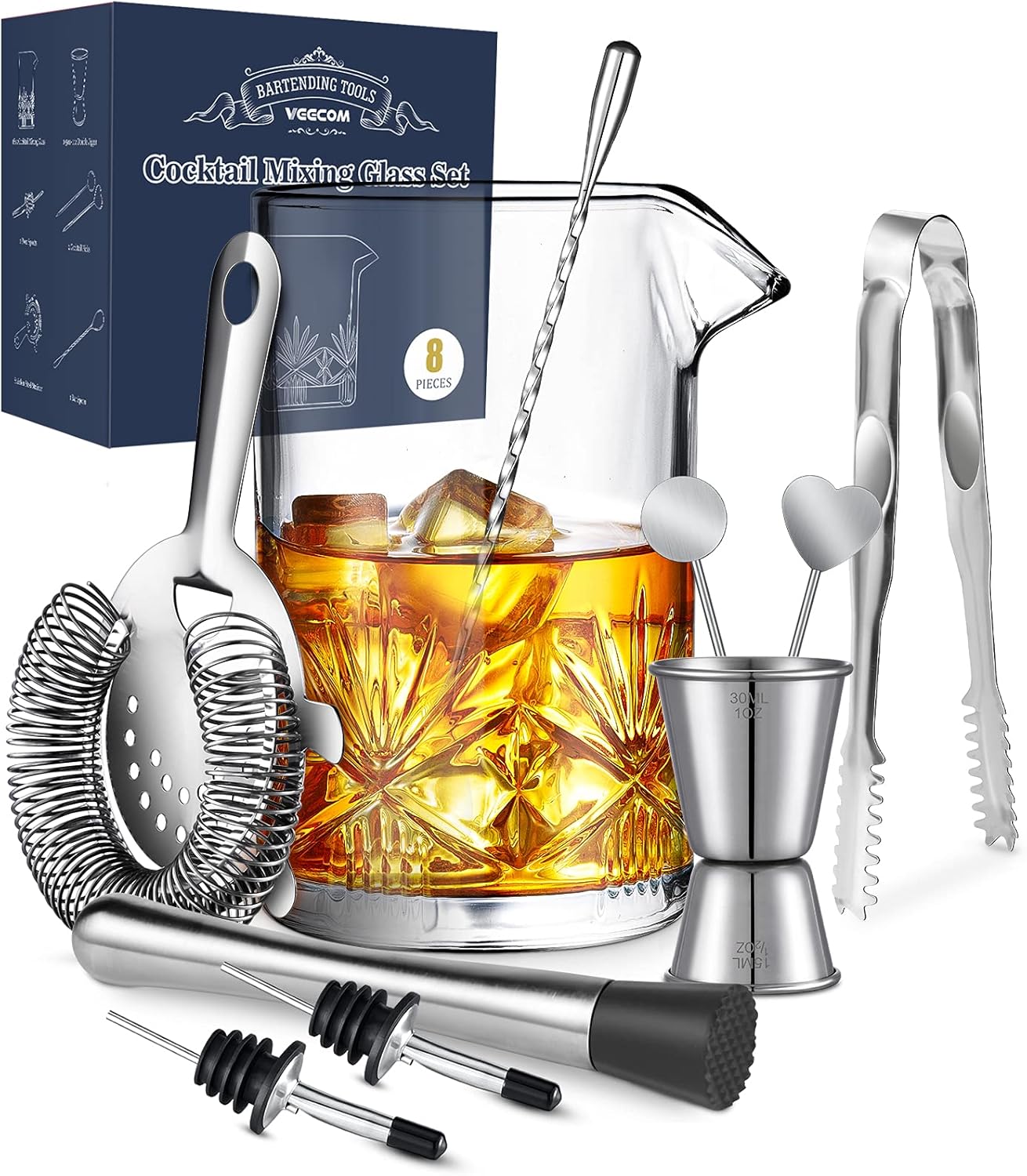 Premium veecom Cocktail Mixing Glass Set