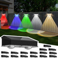 Solar Fence Lights Outdoor 16 Pack - Colorful Dusk to Dawn Deck