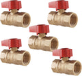 PROCURU 1-Inch FIP Straight Gas Ball Valve 5-Pack - Durable Shutoff