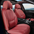 Coverado Universal Seat Covers Full Set - Waterproof Nappa Leather Red