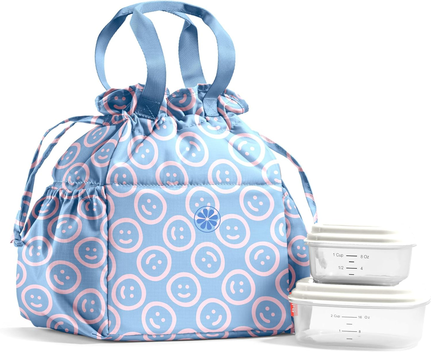 Fit & Fresh Cromwell Drawstring Lunch Bag for Women, Stylish Design