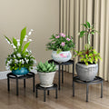 Metal Plant Stand Set of 4 - Heavy Duty 220 LB Capacity Plant Risers