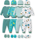 Newborn Baby Boy Girl Unisex Romper Pants Set 4-Pack Outfits - Soft