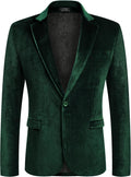 Men's Velvet Blazer Notched Lapel Velour Tuxedo Jacket - Stylish