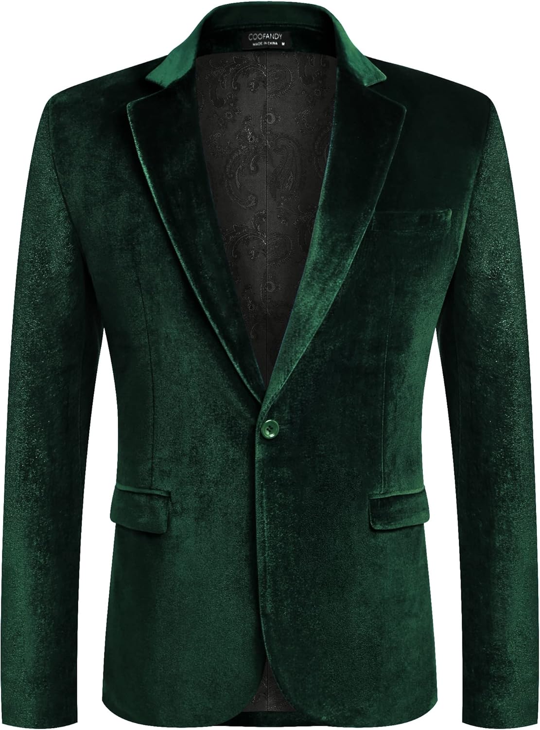 COOFANDY Men's Velvet Blazer for Wedding Prom Party Dinner
