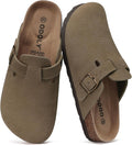 Genuine Suede Clogs for Women Men - Comfortable Cork Footbed