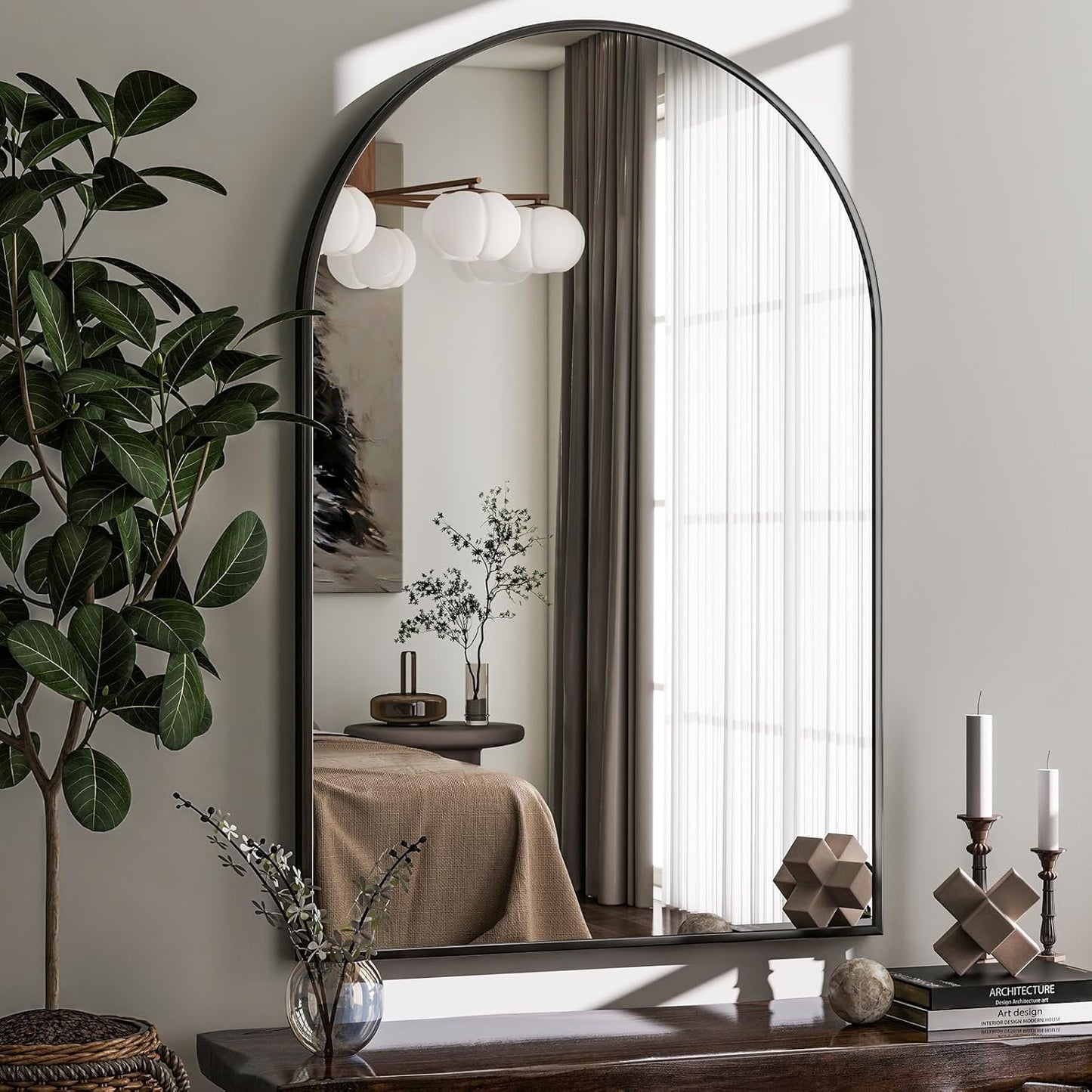 Elegant Arched Wall Mirror for Bathroom and Bedroom Decor