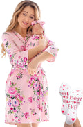 Mom and Baby Matching Robe and Swaddle Set for Her - Luxury Hospital