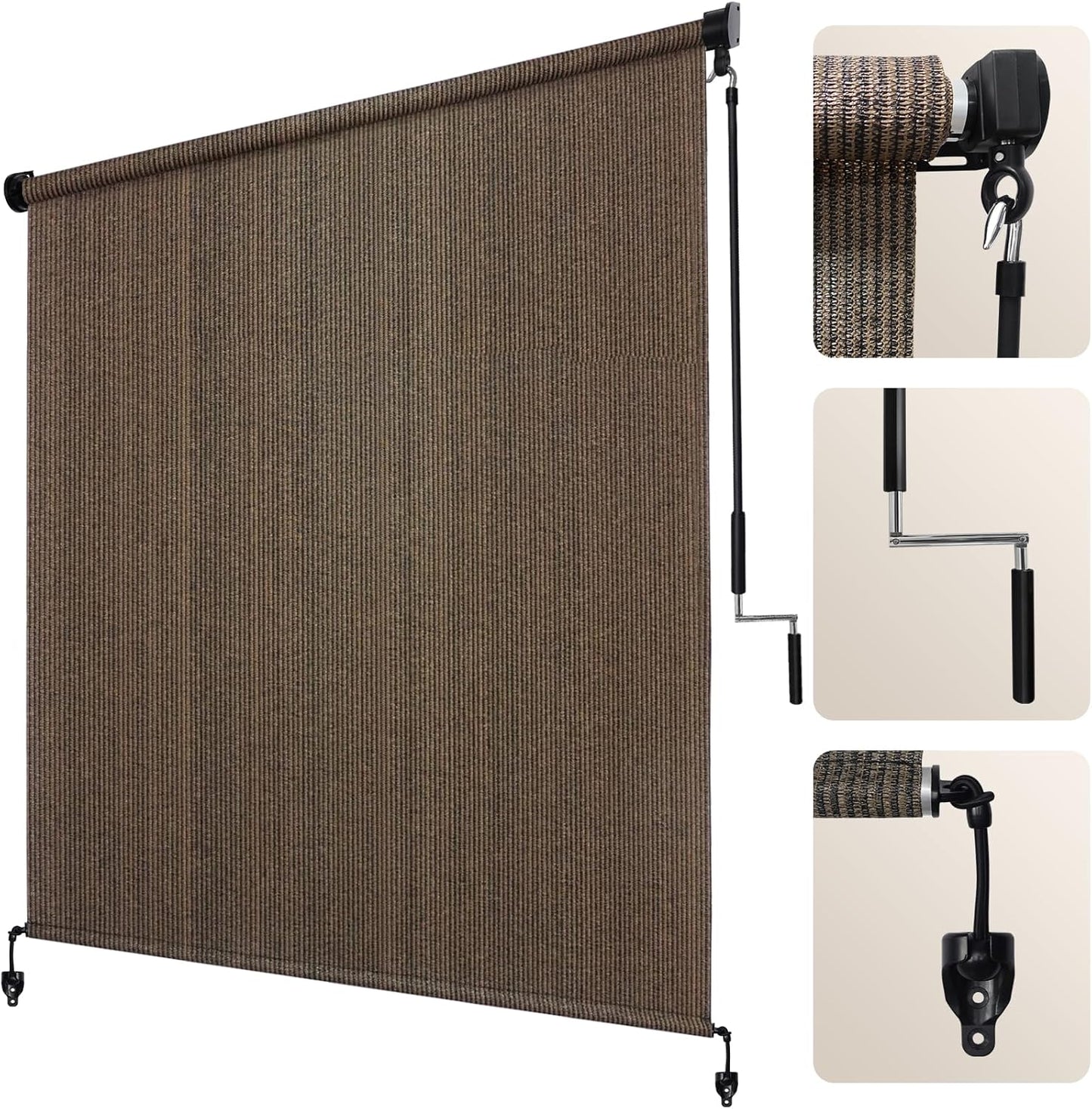 Artpuch Outdoor Roller Shade 7ft W x 8ft H for Your Patio