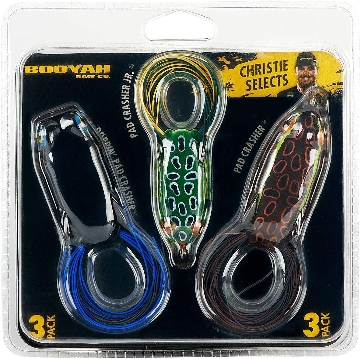 Booyah Pad Crasher 3-Pack - Weedless Hooks for Topwater Fun!