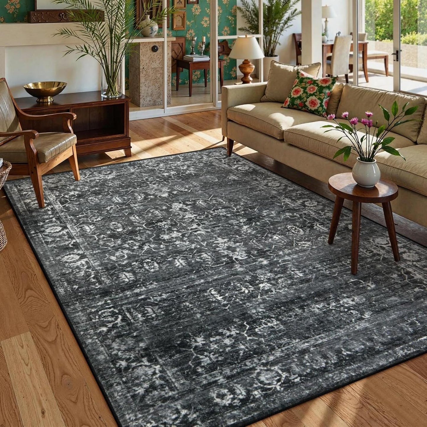 Lahome 6x9 Area Rugs for Bedroom Soft Vintage Distressed Design